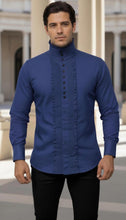 Load image into Gallery viewer, Men’s Contemporary-Fit Pleated Bib Formal Organic Cotton Shirt