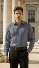 Load image into Gallery viewer, Men’s Pleats Details Front Silk Shirt