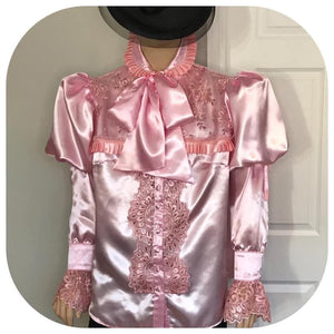 Lace & Satin Puffy Blouse
