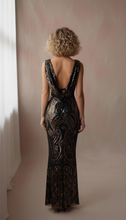 Load image into Gallery viewer, Backless Sequin Velvet Dress