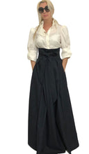 Load image into Gallery viewer, Pleated Cotton High-Rise Maxi Skirt With Functional Pockets