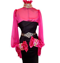 Load image into Gallery viewer, Fuchsia Chiffon Ruffles Top