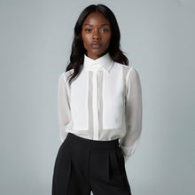 Load image into Gallery viewer, Loose Fitting Silk Organza Blouse With cotton Details Front