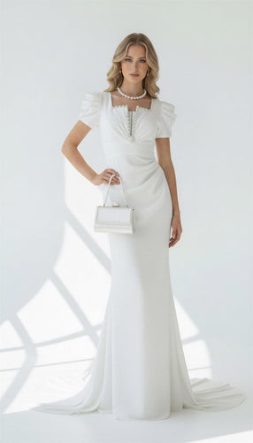 Crepe Square Neck Dress