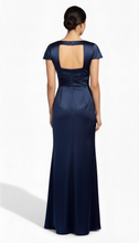 Load image into Gallery viewer, Draped Front Fishtail Satin Gown