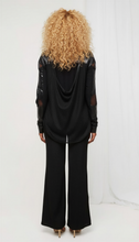 Load image into Gallery viewer, Jersey&amp;Mesh LooseFitting Blouse With Satin Elements