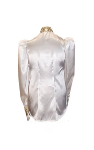 Pussy Bow Satin Blouse in Sizes XS - 4XL