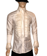 Load image into Gallery viewer, Men&#39;s Silk &amp; Lace Ruffles Shirt