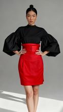 Load image into Gallery viewer, High Rise Cotton Satin Skirt