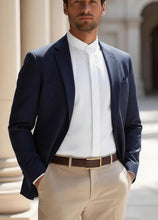 Load image into Gallery viewer, Men’s Organic Cotton Slim Fit Tuxedo Shirt With Banded Collar Ana French Cuffs