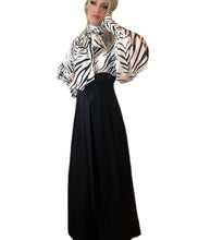 Load image into Gallery viewer, Pissy-Bow Zebra-Print Silk Georgette Balloon Sleeve Shirt