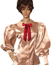 Load image into Gallery viewer, Peter-pan Collar Satin Puff Sleeve Blouse Shirt