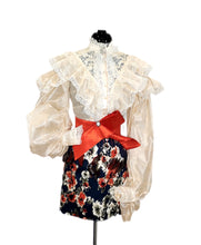 Load image into Gallery viewer, Ruffled Silk &amp; Lace Blouse