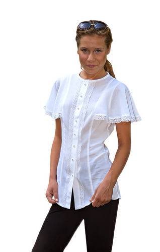 Flutter Sleeves Cotton Blouse