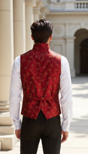 Load image into Gallery viewer, Modern Fit 100% Silk Embroidered Men's Vest English Regency entire