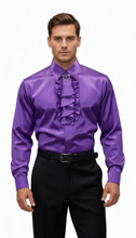 Load image into Gallery viewer, Ruffles Front Silk Men’s Shirt