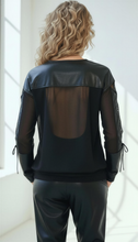 Load image into Gallery viewer, Loose- Fitting Jersey Top With Mesh Elements