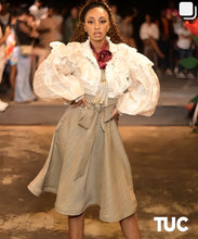 Load image into Gallery viewer, Ruffled Silk &amp; Lace Blouse