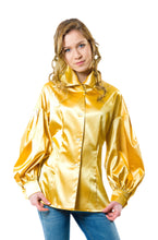 Load image into Gallery viewer, Cloose-Fitting Balloon Sleeve Satin Shirt