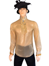 Load image into Gallery viewer, Formal Sequined Knit Men’s Shirt With Detachable Jabot in S M L XL 2XL 3XL