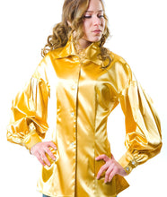 Load image into Gallery viewer, Cloose-Fitting Balloon Sleeve Satin Shirt