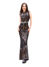 Load image into Gallery viewer, Backless Sequin Velvet Dress