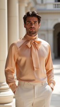 Load image into Gallery viewer, Banded collar Men’s Silk Shirt
