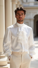 Load image into Gallery viewer, Mens 100% Silk Shirt with Detachable Jabot