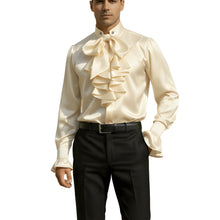 Load image into Gallery viewer, Silk Front Cascade Men's Ruffle Shirt