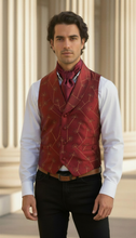 Load image into Gallery viewer, Modern Fit 100% Silk Embroidered Men's Vest English Regency entire