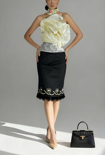 Embroidery Silk Embelished Top