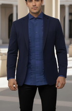 Load image into Gallery viewer, Men’s Ruffled Front Organic Egyptian Cotton Button Down Shirt