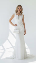 Load image into Gallery viewer, Cold Shoulder Silk Lace Back Wedding Dress