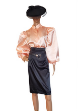 Load image into Gallery viewer, Pencil Satin Skirt With Elasticated Waisband