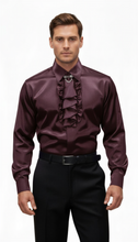 Load image into Gallery viewer, Ruffles Front Silk Men’s Shirt