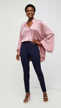 Load image into Gallery viewer, Dusty Pink Silk Batwing Top