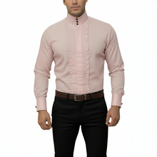 Load image into Gallery viewer, Men’s Pleats Bib Banded Collar Organic Cotton Shirt