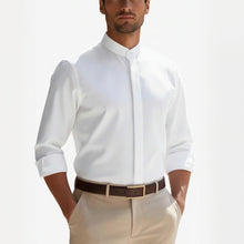 Load image into Gallery viewer, Men’s Organic Cotton Slim Fit Tuxedo Shirt With Banded Collar Ana French Cuffs