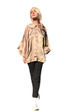Load image into Gallery viewer, Cut-Out  Shoulder Silk Jaquard Blouse