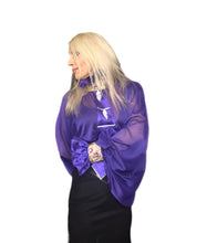 Load image into Gallery viewer, Embellished High Neck Chiffon Blouse