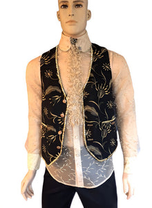 Ruffles Embroidery Silk Transparent Men’s Shirt