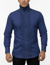 Load image into Gallery viewer, Men’s Contemporary-Fit Pleated Bib Formal Organic Cotton Shirt