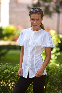 Flutter Sleeves Cotton Blouse