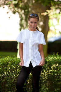 Flutter Sleeves Cotton Blouse