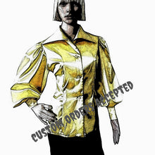 Load image into Gallery viewer, Satin Puff Sleeve Top