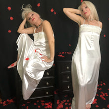 Load image into Gallery viewer, White Spaghetti Straps Slip Satin Gown