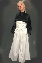 Load image into Gallery viewer, White high-rise cotton samurai trousers in sizes women XS S M L XL 2XL 3XL