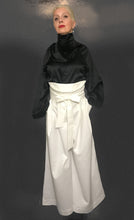 Load image into Gallery viewer, White high-rise cotton samurai trousers in sizes women XS S M L XL 2XL 3XL