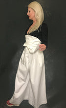 Load image into Gallery viewer, White high-rise cotton samurai trousers in sizes women XS S M L XL 2XL 3XL