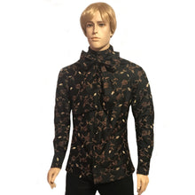 Load image into Gallery viewer, Men&#39;s Embroidered Silk Collarless Shirt